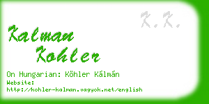 kalman kohler business card
